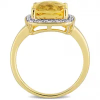 Julianna B 10K Yellow Gold Citrine & Diamond Ring