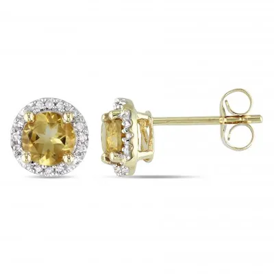 Julianna B 10K Yellow Gold Citrine & Diamond Earrings