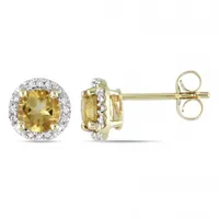 Julianna B 10K Yellow Gold Citrine & Diamond Earrings