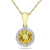 Julianna B 10K Yellow Gold Citrine & Diamond Necklace