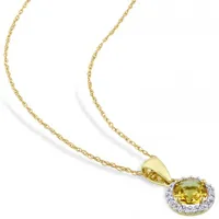 Julianna B 10K Yellow Gold Citrine & Diamond Necklace