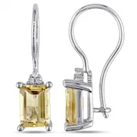 Julianna B Sterling Silver Citrine & Diamond Earrings