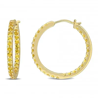 Julianna B 10K Yellow Gold Citrine Hoop Earrings