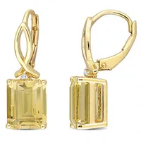 Julianna B Sterling Silver Yellow Plated Citrine & White Topaz Earrings