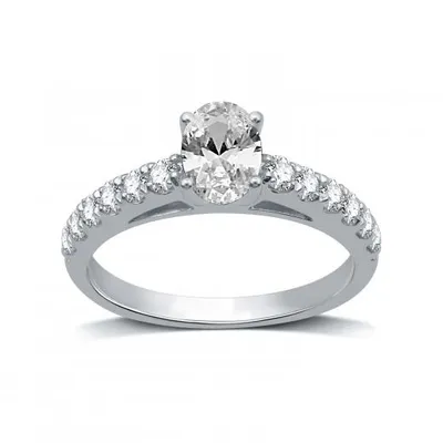 14K White Gold Lab Grown 1.50CTW Diamond Solitaire Ring