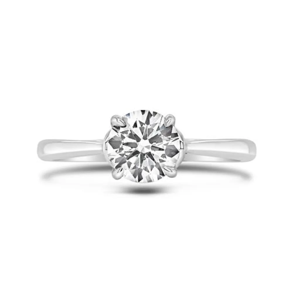 14K White Gold Lab Grown 1.00CT Diamond Solitaire Ring