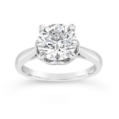 14K White Gold Lab Grown 3.00CT Diamond Solitaire Ring