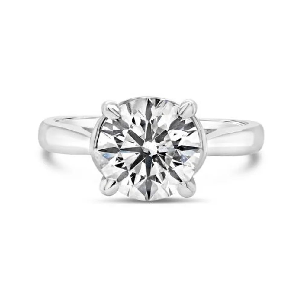 14K White Gold Lab Grown 3.00CT Diamond Solitaire Ring