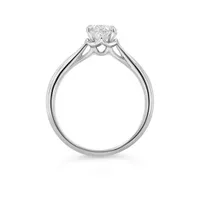 14K White Gold Lab Grown 1.00CT Diamond Oval Solitaire Ring