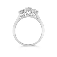 14K White Gold Lab Grown Three Stone 1.00CTW Diamond Ring