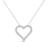 14K White Gold Lab Grown 0.50CTW Diamond Heart Pendant