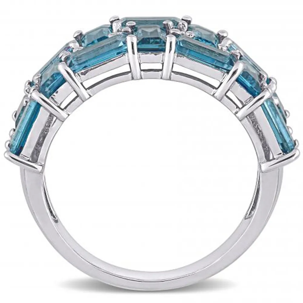 Julianna B 10K White Gold London Blue Topaz & 0.08CTW Diamond Ring