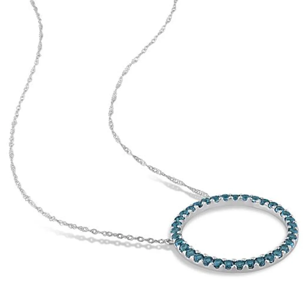 Julianna B 10K White Gold London Blue Topaz Pendant