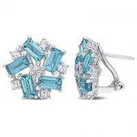 Julianna B Sterling Silver London Blue Topaz & White Topaz Earrings