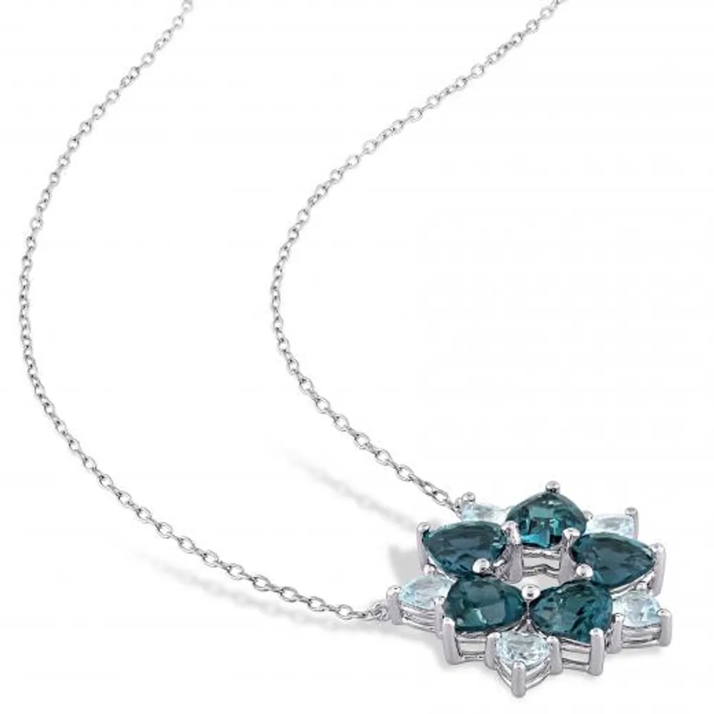 Julianna B Sterling Silver London Blue Topaz & Sky Blue Topaz Pendant