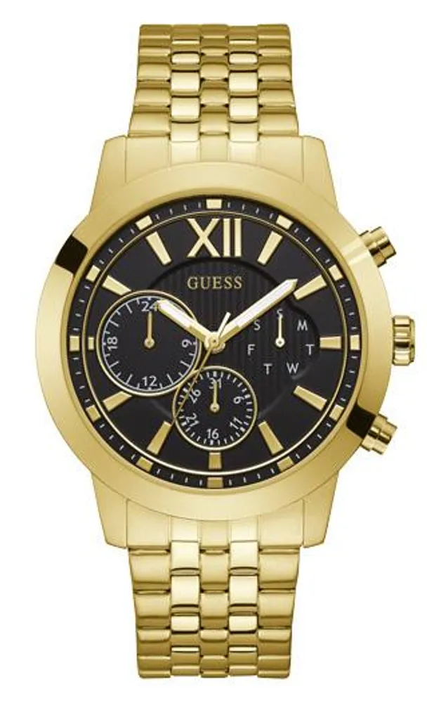 Guess Men's Mercury Black and Gold Tone Stainless Steel Watch