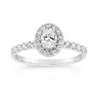 Glacier Fire 14K White Gold Oval 0.60CTW Bridal Ring