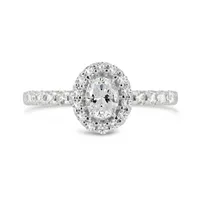 Glacier Fire 14K White Gold Oval 0.60CTW Bridal Ring