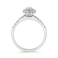 Glacier Fire 14K White Gold Oval 0.60CTW Bridal Ring