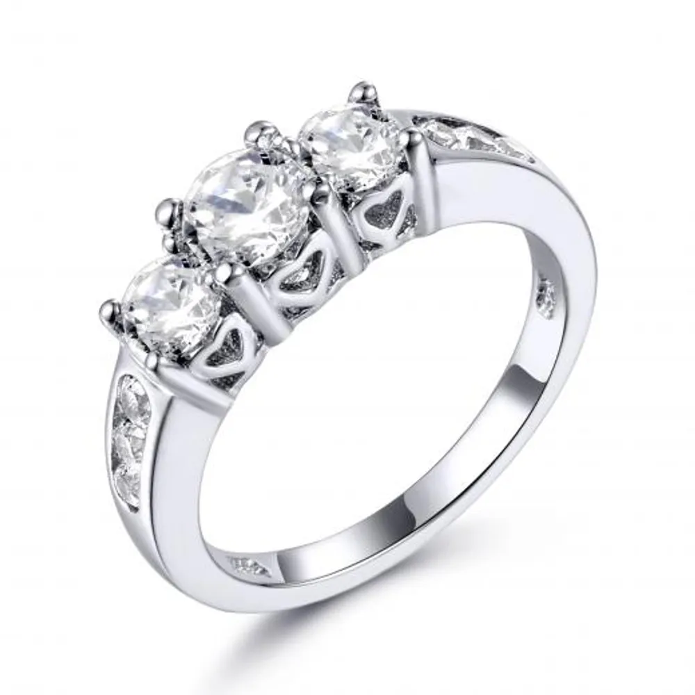 Sterling Silver Created White Sapphire Ring