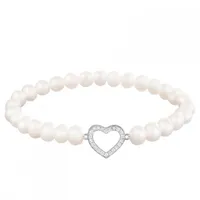 Sterling Silver 6-7mm Freshwater Pearl & Cubic Zirconia Bracelet