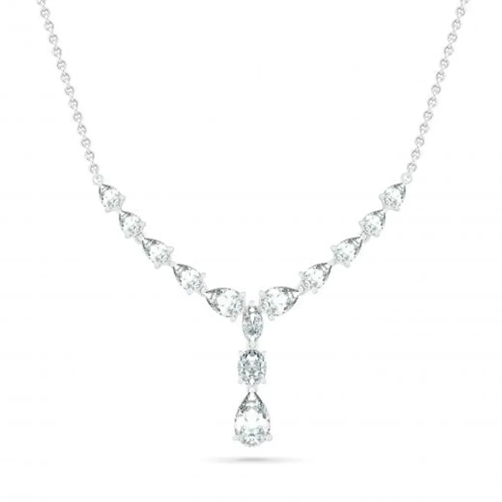 Sterling Silver Created White Sapphire Necklace