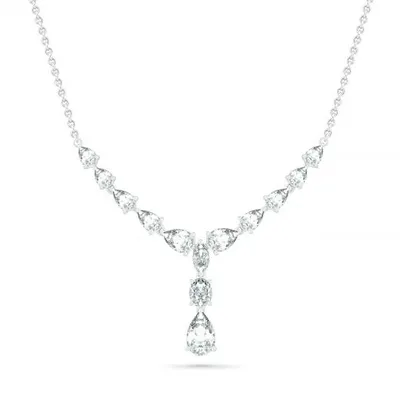 Sterling Silver Created White Sapphire Necklace