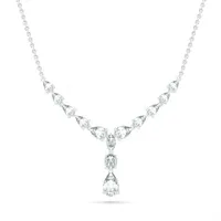 Sterling Silver Created White Sapphire Necklace