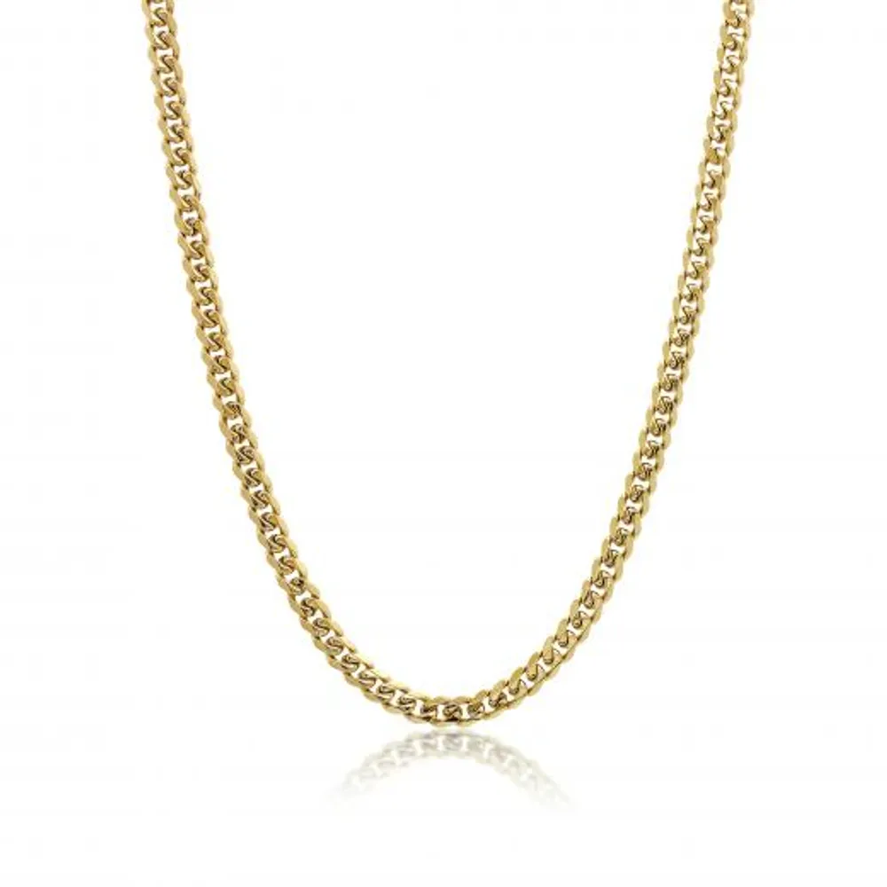 Stainless Steel 22+2" 7.7mm Gold-plated Polished Curb Chain