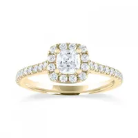 Diamond Revelations 14K Yellow Gold 0.80CTW Cushion Cut Ring