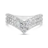 10K White Gold 1.00CTW Diamond Chevron Band