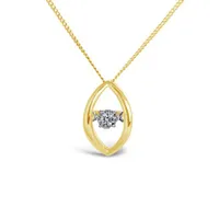 10K Yellow and White Gold 0.02CT Dancing Diamond Pendant