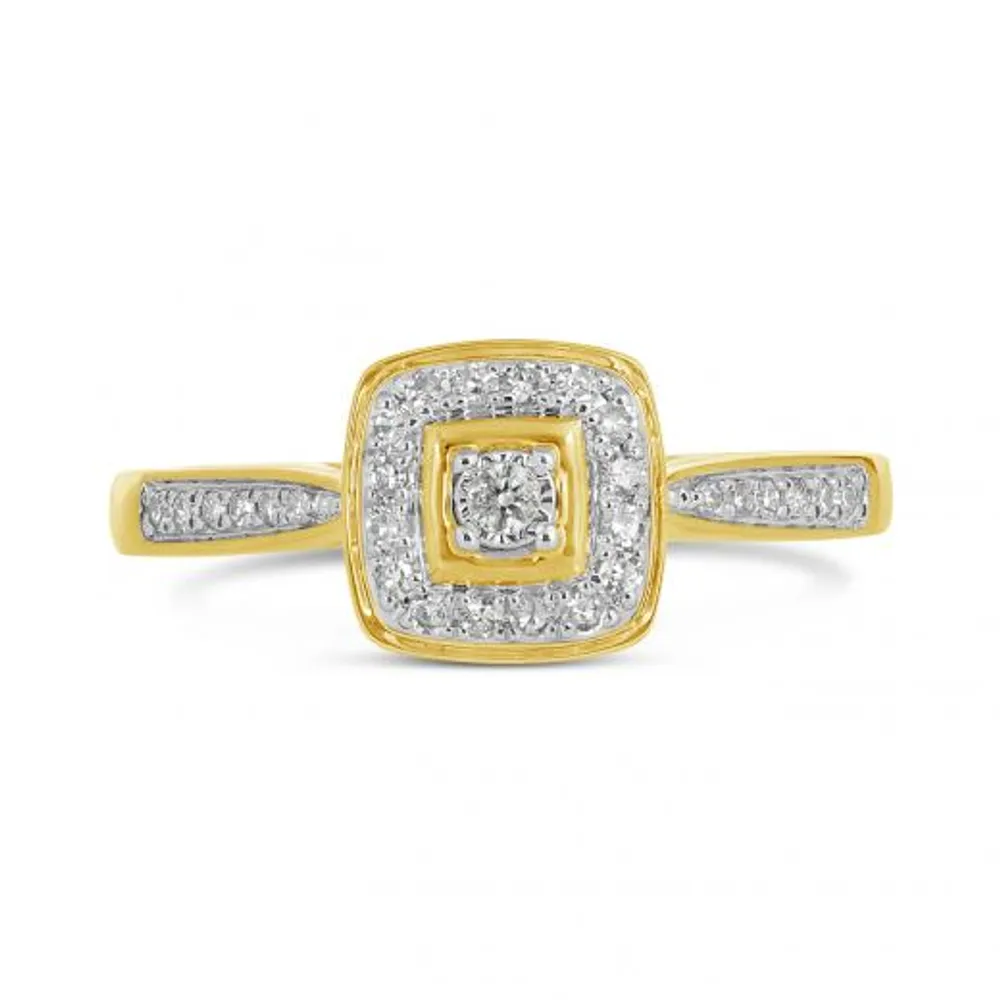 10K Yellow Gold 0.16CTW Diamond Promise Ring