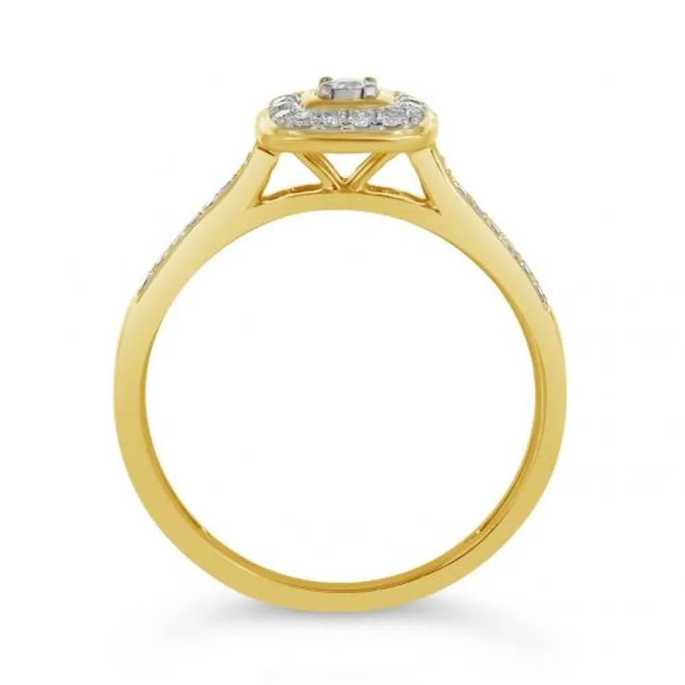 10K Yellow Gold 0.16CTW Diamond Promise Ring