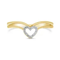 10K Yellow Gold 0.05CTW Diamond Heart Ring