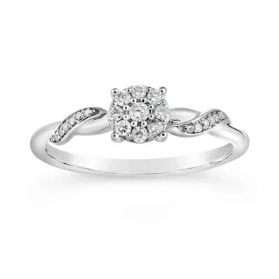 10K White Gold 0.15CTW Diamond Promise Ring