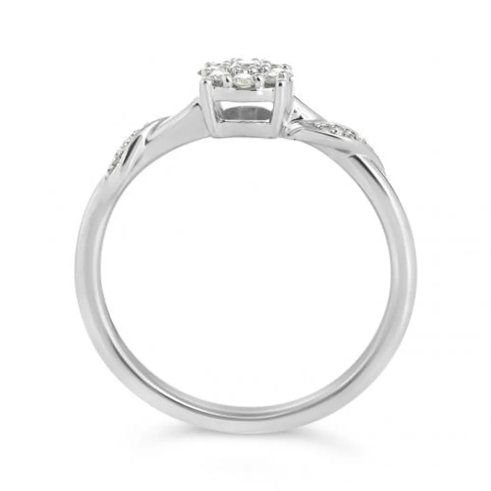 10K White Gold 0.15CTW Diamond Promise Ring