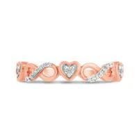 10K Rose Gold 0.09CTW Diamond Heart Ring