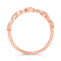 10K Rose Gold 0.09CTW Diamond Heart Ring