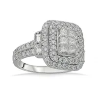 14K White Gold 2.00CTW Diamond Princessa Fashion Ring