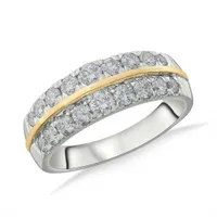 14K White & Yellow Gold Two Tone 1.00CTW Diamond Band