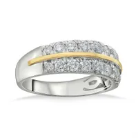 14K White & Yellow Gold Two Tone 1.00CTW Diamond Band