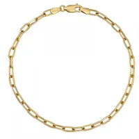 10K Yellow Gold 8" 3.2mm Paper Clip Bracelet