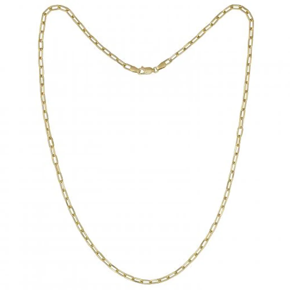 10K Yellow Gold 20" 3.2mm Paper Clip Chain