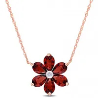 Julianna B 10K Rose Gold Garnet & 0.02CTW Diamond Pendant