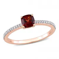 Julianna B 10K Rose Gold Garnet & 0.08CTW Diamond Ring