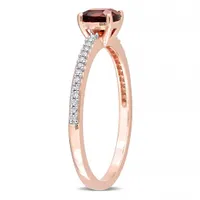 Julianna B 10K Rose Gold Garnet & 0.08CTW Diamond Ring