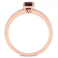 Julianna B 10K Rose Gold Garnet & 0.08CTW Diamond Ring