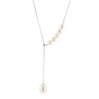 Sterling Silver Sliding Pearl Necklace