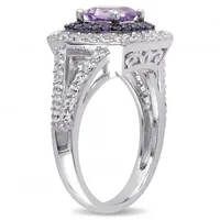 Julianna B Sterling Silver Amethyst & Created White Sapphire Ring